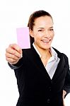 Businesswoman With Post It Stock Photo