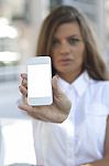 Businesswoman With Smartphone Stock Photo