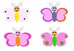 Butterfly Cartoon Characters Stock Photo