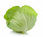 Cabbage Isolated On White Background Stock Photo