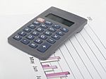 Calculator On Diagram Stock Photo