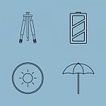 Camera Accessories Line Icon Stock Photo