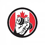 Canadian Gym Circuit Canada Flag Icon Stock Photo