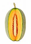 Cantaloupe Melon Isolated On The White Stock Photo