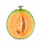 Cantaloupe Melon Isolated On The White Background Stock Photo