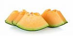 Cantaloupe Melon Isolated On The White Background Stock Photo