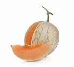 Cantaloupe Melon Isolated On White Background Stock Photo