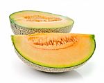 Cantaloupe Melon Slices Stock Photo