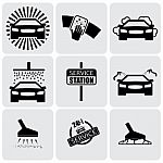 Car Wash Icons(signs) Set Of Cleaning Car Stock Photo