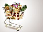 Cart Full Of Gift Box Stock Photo