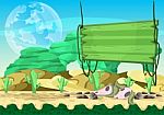 Cartoon  Desert Background With Separated Layers For Game And Animation Stock Photo