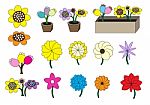 Cartoon Flowers Stock Photo