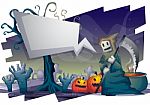 Cartoon  Halloween Background With Separated Layers For Game And Animation Stock Photo