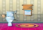 Cartoon  Illustration Interior Bathroom Stock Photo