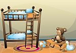 Cartoon  Illustration Interior Kid Room With Separated Layers Stock Photo