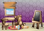 Cartoon  Illustration Interior Kid Room With Separated Layers Stock Photo