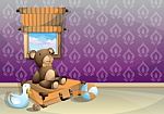 Cartoon  Illustration Interior Kid Room With Separated Layers Stock Photo