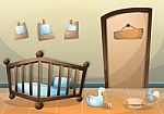 Cartoon  Illustration Interior Kid Room With Separated Layers Stock Photo