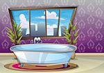 Cartoon  Illustration Interior Spa Room With Separated Layers Stock Photo