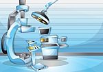 Cartoon  Illustration Interior Surgery Operation Room With Separated Layers Stock Photo