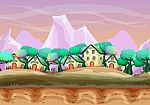 Cartoon  Landscape With Separated Layers For Game And Animation Stock Photo