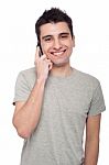 Casual Man On The Phone Stock Photo