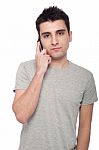 Casual Man On The Phone Stock Photo