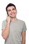 Casual Man On The Phone Stock Photo