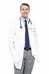 Casual Portrait Of Handsome Male Surgeon Stock Photo