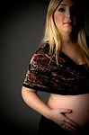 Caucasian Pregnant Female Stock Photo