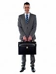 CEO Holding His Briefcase Stock Photo