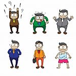 Character Of Man Cartoon On White Background Stock Photo