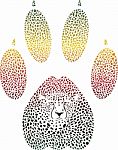 Cheetah Color Footprint Stock Photo