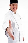 Chef Shaking Hands Stock Photo