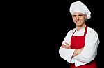 Chef Standing With Arms Crossed Stock Photo