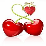 Cherry Hearts Stock Photo