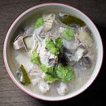 Chicken Soup With Banana Blossom, Thai Traditional Food Stock Photo