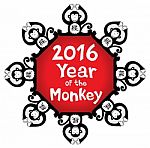 Chinese Horoscope Design With Monkey Stock Photo