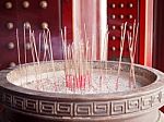 Chinese Incense Stick In A Pot Stock Photo