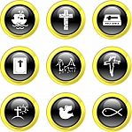 Christian Icon Set Stock Photo