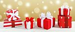 Christmas Gift Background Stock Photo