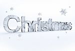 Christmas Ice Written Stock Photo