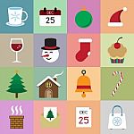 Christmas Icon Set  Illustration Stock Photo