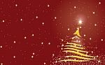 Christmas Tree Background - Red Stock Photo