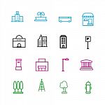 City Appliance Icon Set On White Background Stock Photo