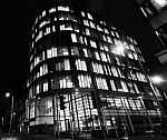 City Centre Building In Black And White Stock Photo