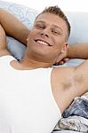 Close Up Of Resting Young Man Stock Photo