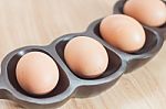 Closed Up Fresh Chicken Eggs Stock Photo