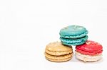 Closeup Macaroon On White Background Stock Photo