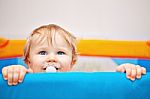 Closeup Of One Year Baby Boy Stock Photo